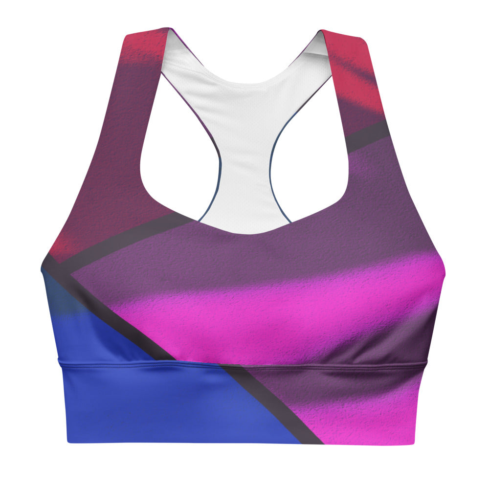 The Colorblock Wide-Strap Sports Bra - Eden & Shell & Rosewood
